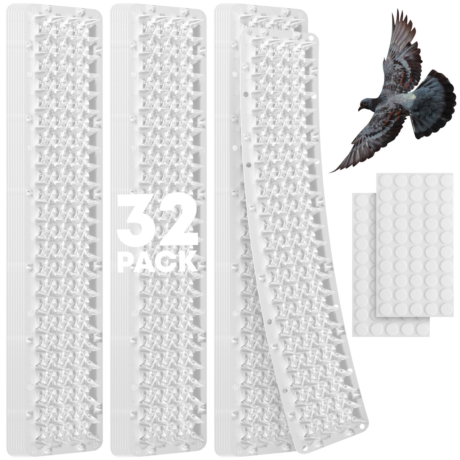 Petfolio 32 Pack Bird Deterrents for Outside Patio - 35ft Transparent
