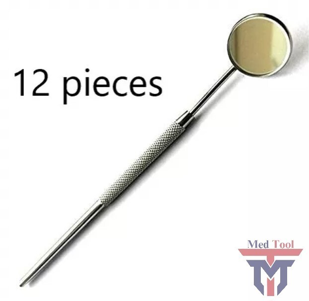 12 Pcs Dental Mouth MIRROR #5 w/HANDLE Dental Instruments