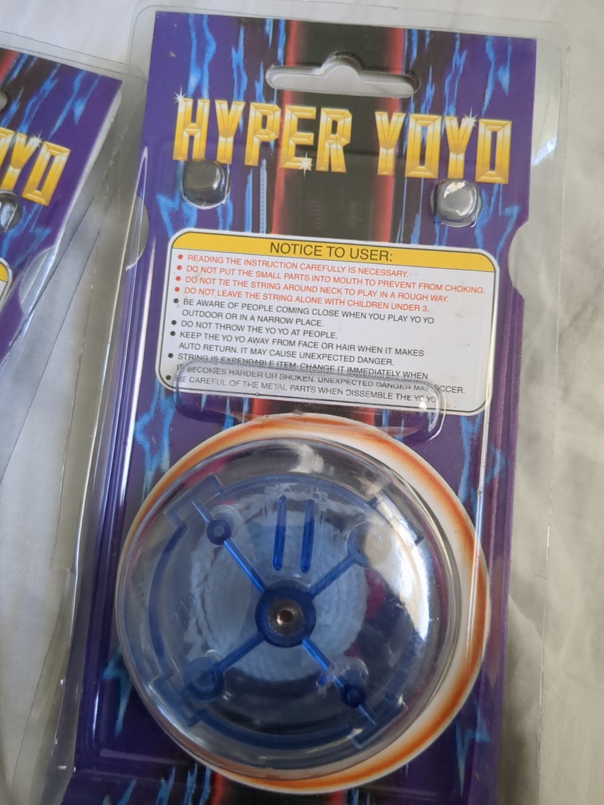 Vtg 1998 Hyper Yoyo Pro Spinner Professional Auto Return System Clear