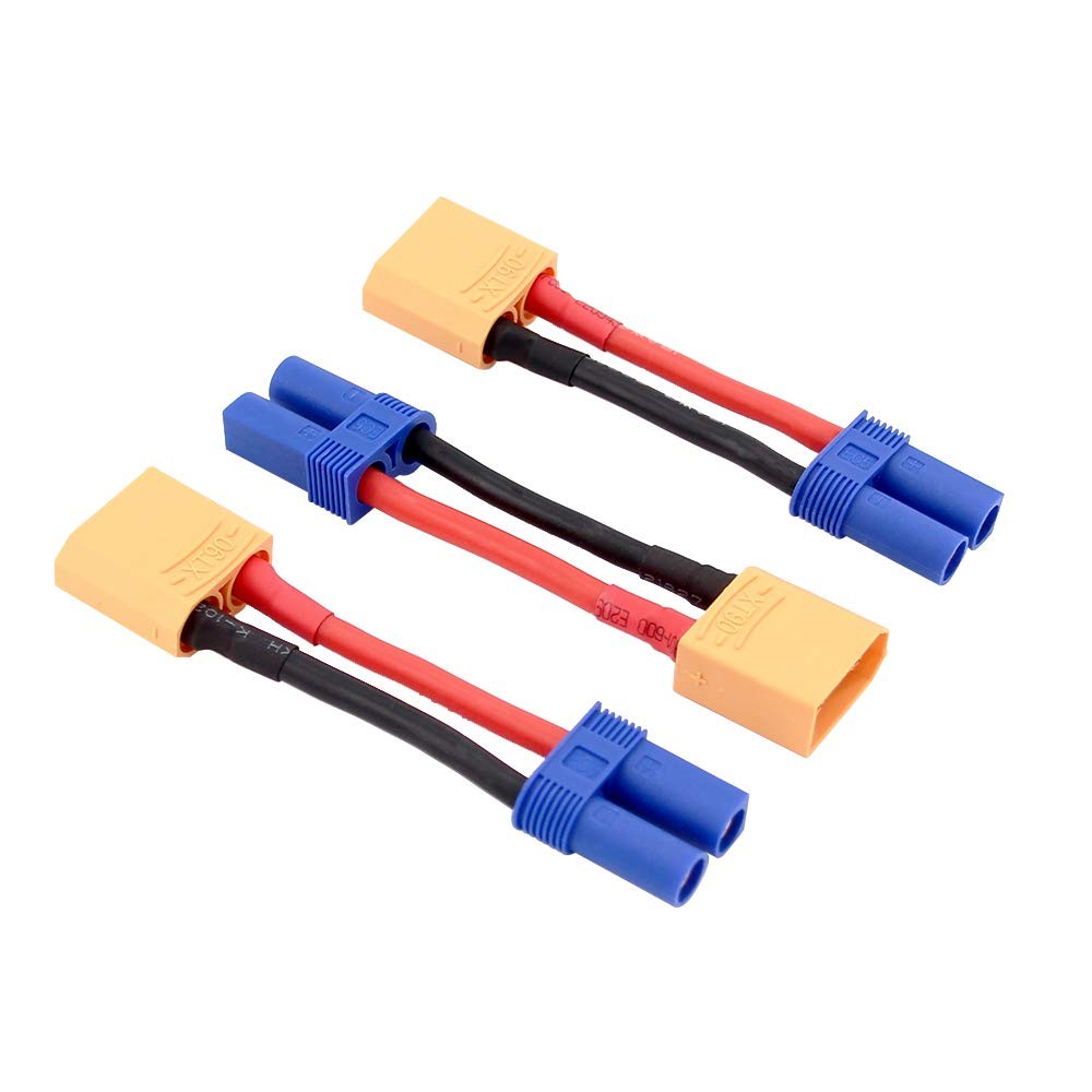 3pcs Female EC5 to XT90 / XT-90 Male Connector Adapter Cable with 12awg...