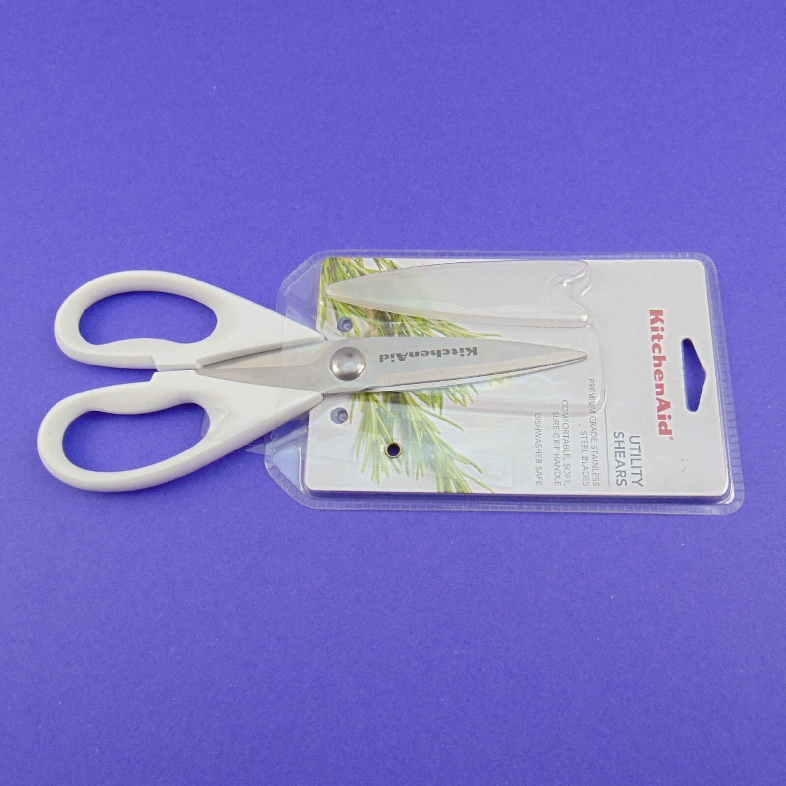 KitchenAid Utility Kitchen Shears Scissors White Handle Stainless Steel Blades
