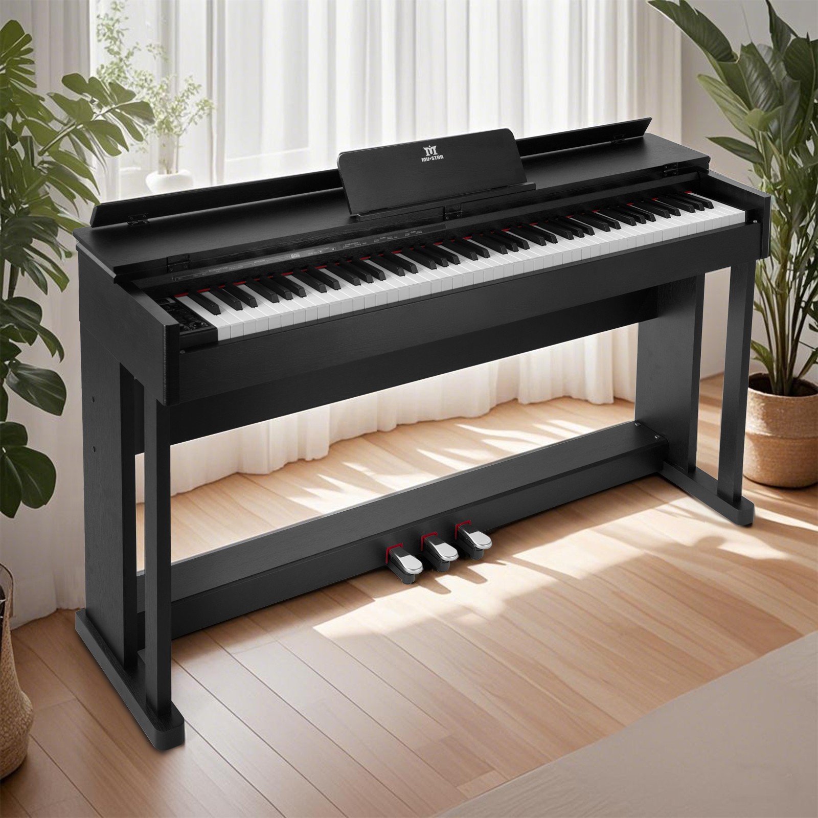 88 Keys Full Size Weighted Hammer Action Digital Piano Keyboard with 3 Pedal