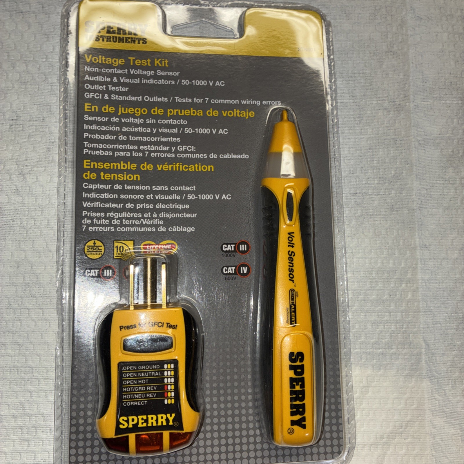 Sperry Instruments STK001 Non-Contact Voltage Tester- Standard & GFCI Outlet