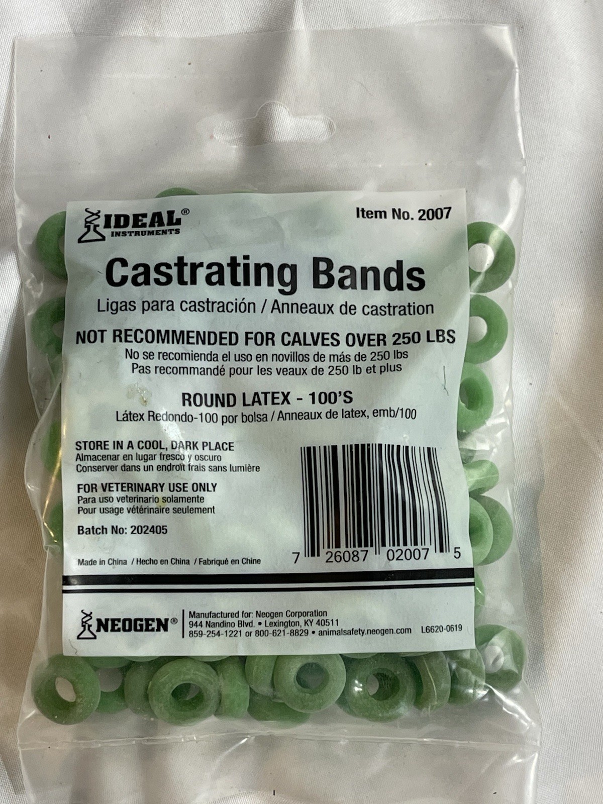 Castrating Rings 100 pcs strong Bands Use For Lambs Calves Goats & Other Animals