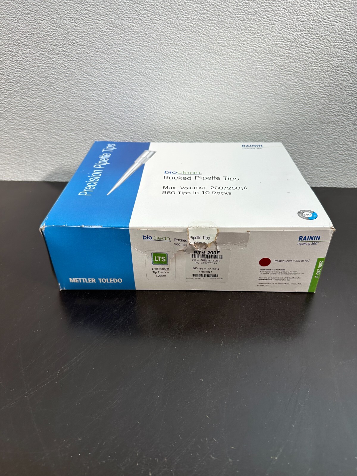 Mettler Toledo Bio Clean RT-L200F Pipette Tips 250ul 960 Tips 10 Racks LTS