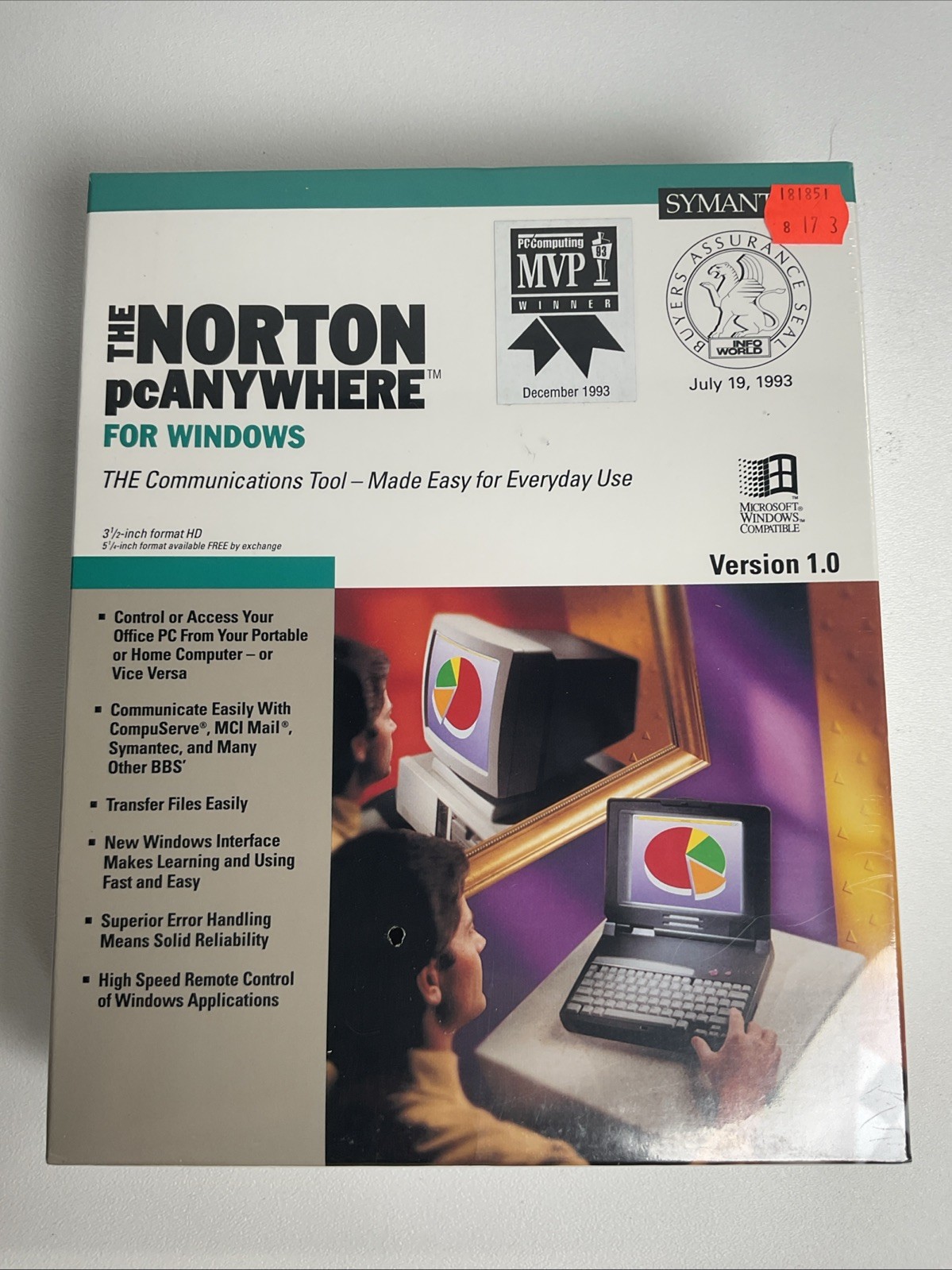 The Norton pc Anywhere For Windows Symantec 1.0 remote software User Manual