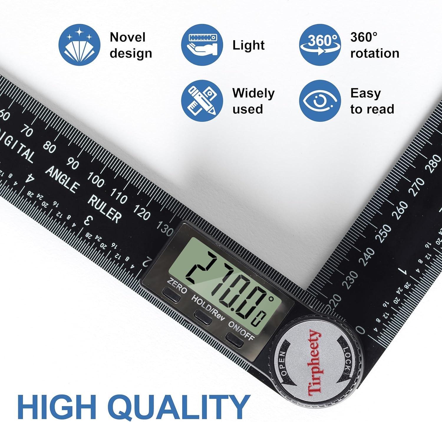 Digital Angle Finder Protractor, 3rd Generation Quick Display Angle Gauge Ruler,