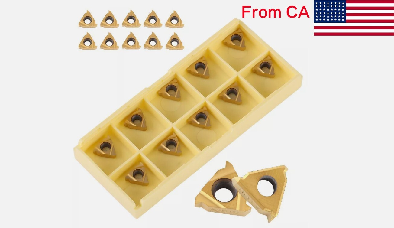 10PCS Lathe Threading Inserts Carbide Turning Inserts 11IR A60 CNC Blade