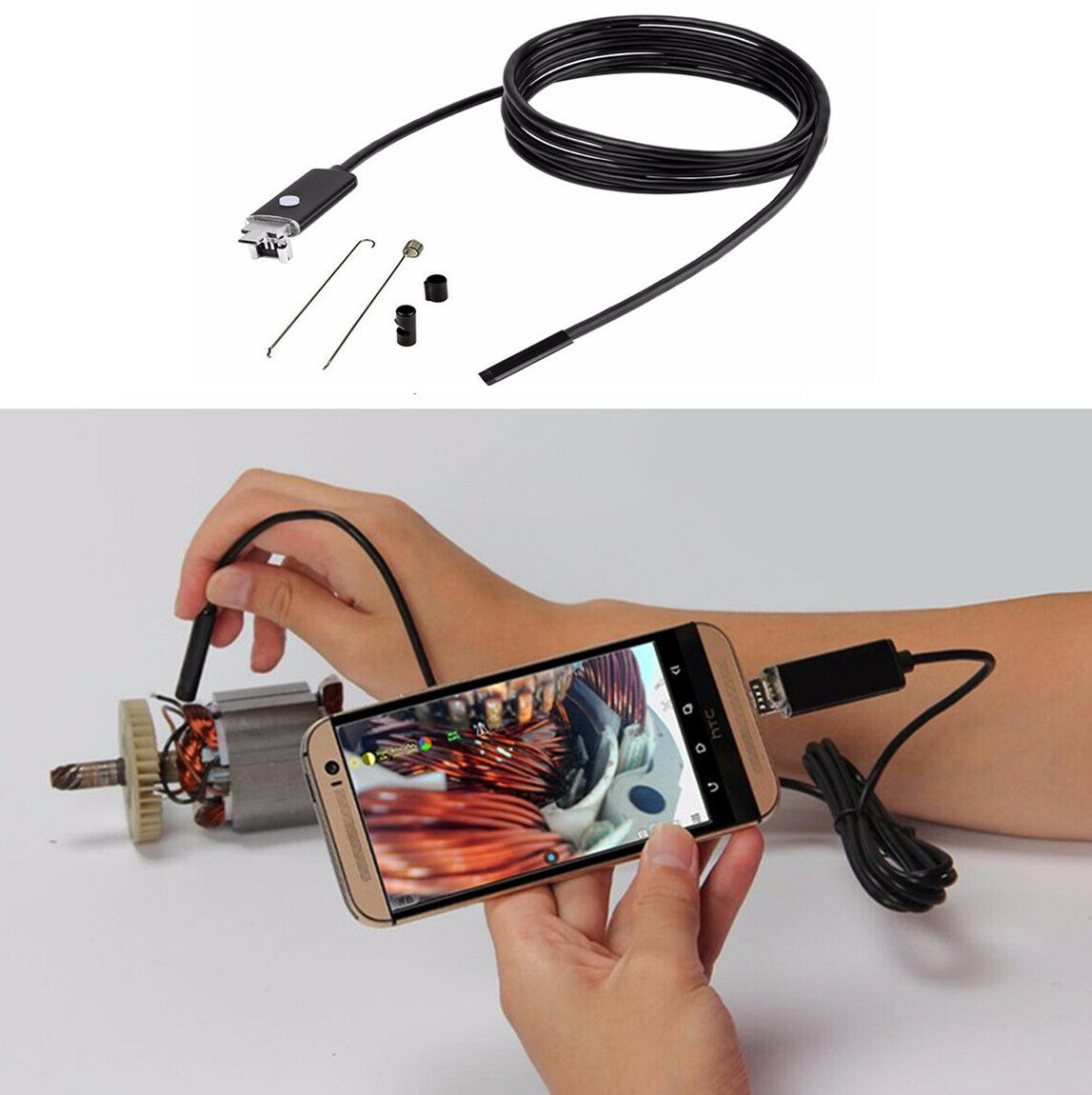 Micro USB Flexible Inspection Camera Endoscope Borescope For Android Phone PC