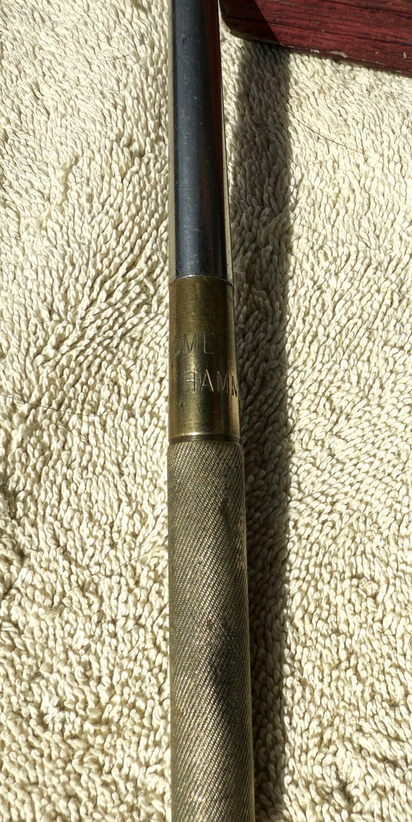 VINTAGE HOME HOBBY HAMMER AND BRASS NESTING SCREWDRIVER AS PICTURED