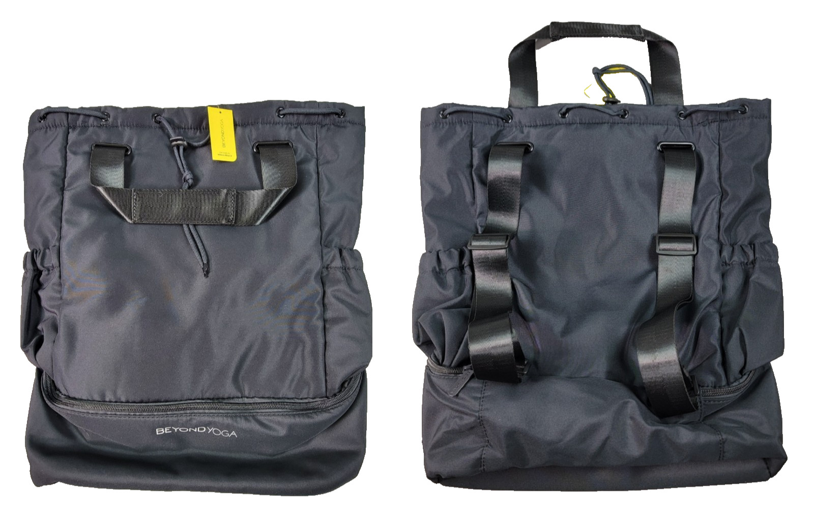 Beyond Yoga Black Backpack Convertible Gym Bag 19" Yoga Exercise Travel Tote NWT