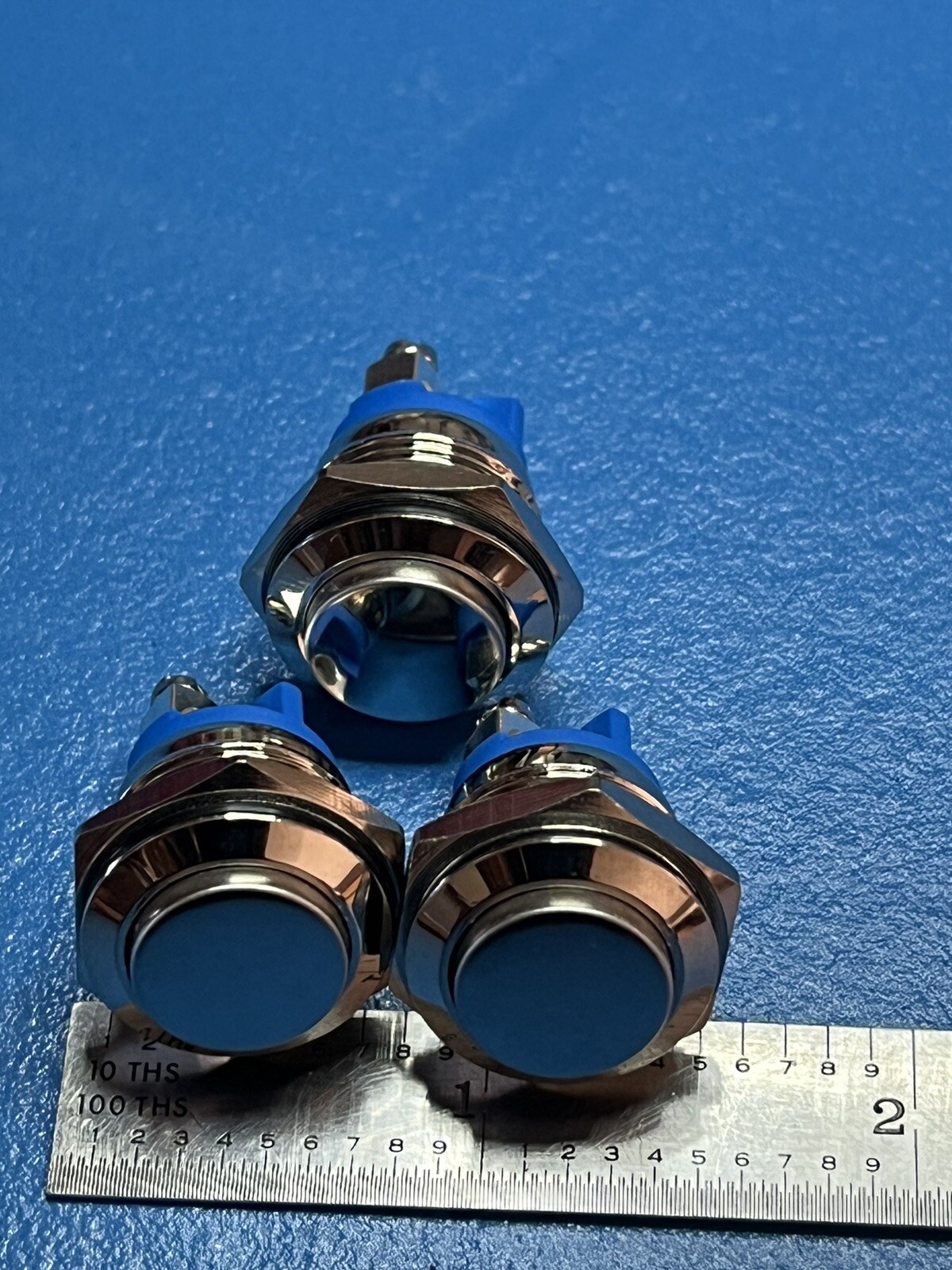 3 New 16mm Momentary Push Button Switch High Round Cap Waterproof Stainless Stee