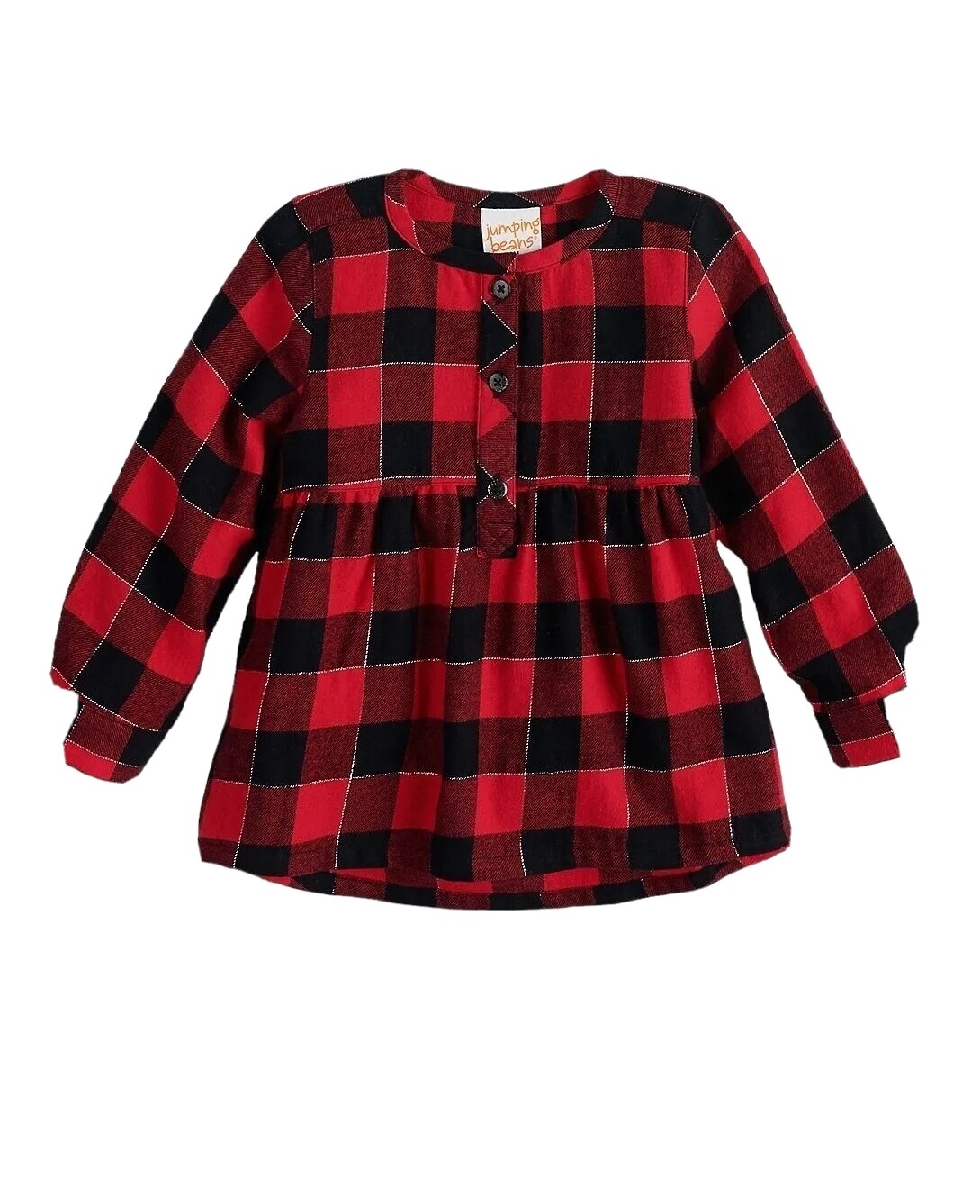 NWT Baby Girl Red Buffalo Plaid Flannel Tunic Shirt (18 Months)