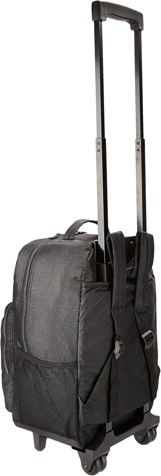 Double Handle 17" Rolling Backpack, Black