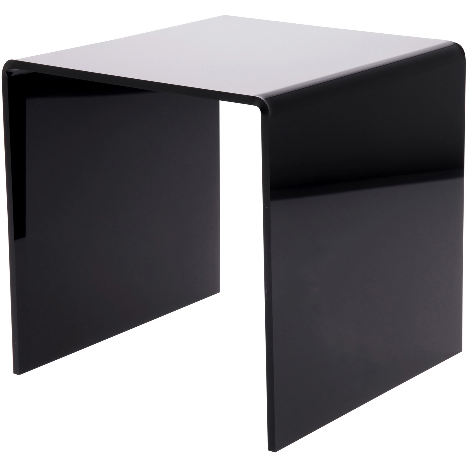 Plymor Black Acrylic Square Display Riser, 8" H x 8" W x 8" D (1/4" thick)