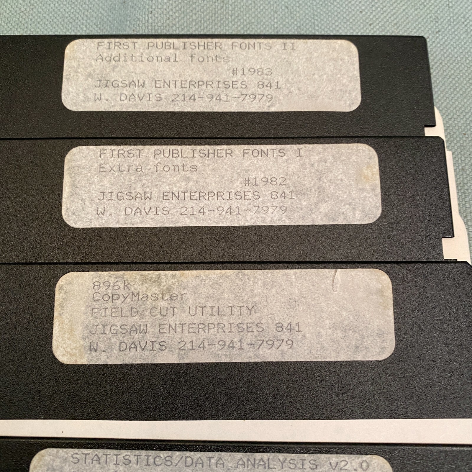 Jigsaw Software Lot 13 5.25” Floppy Disks Statmaster Copy Publisher Statistics