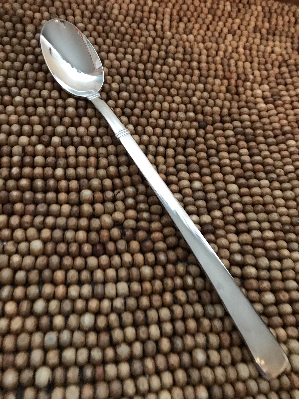 Pfaltzgraff Stainless PFF33 Lines Glossy Curved Down ICED TEA SPOON 7.75" NEW