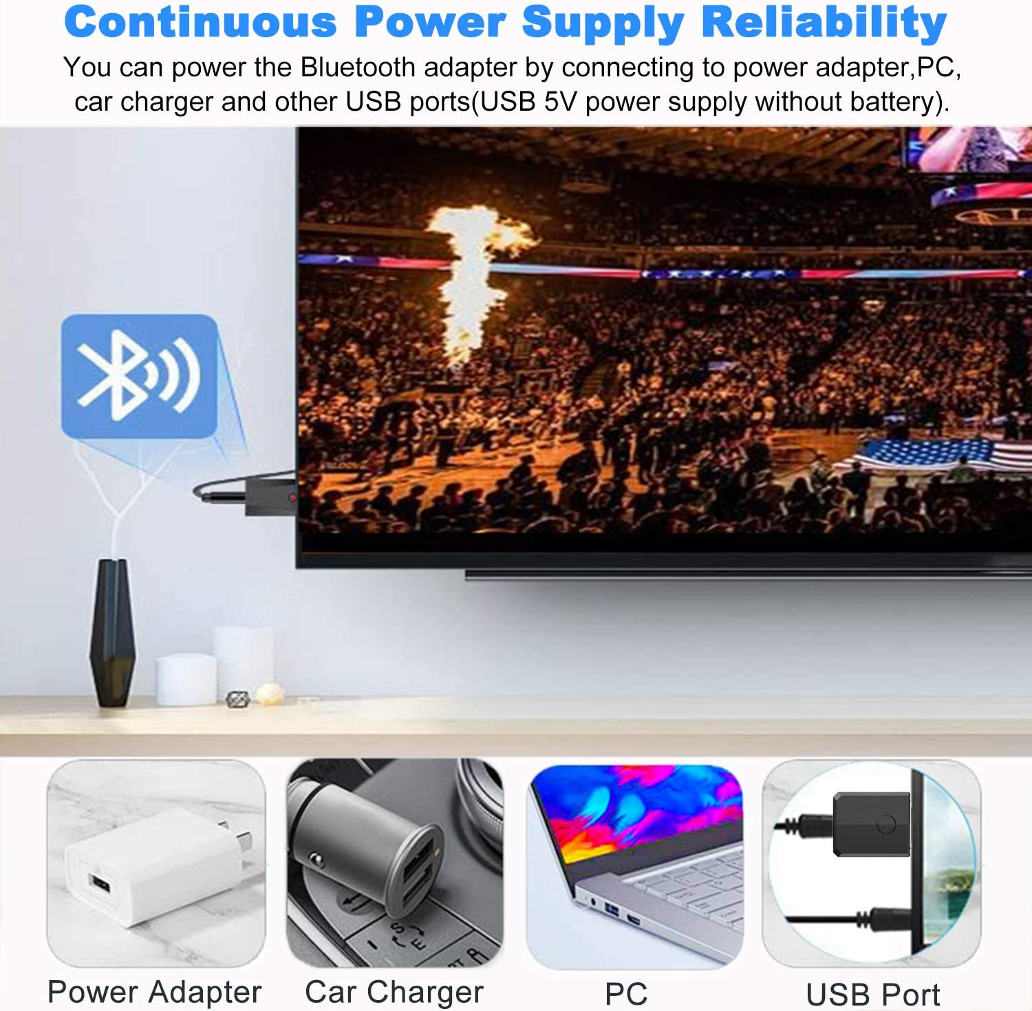 4-in-1 USB Bluetooth 5.0 Audio Transmitter and Receiver Adapter