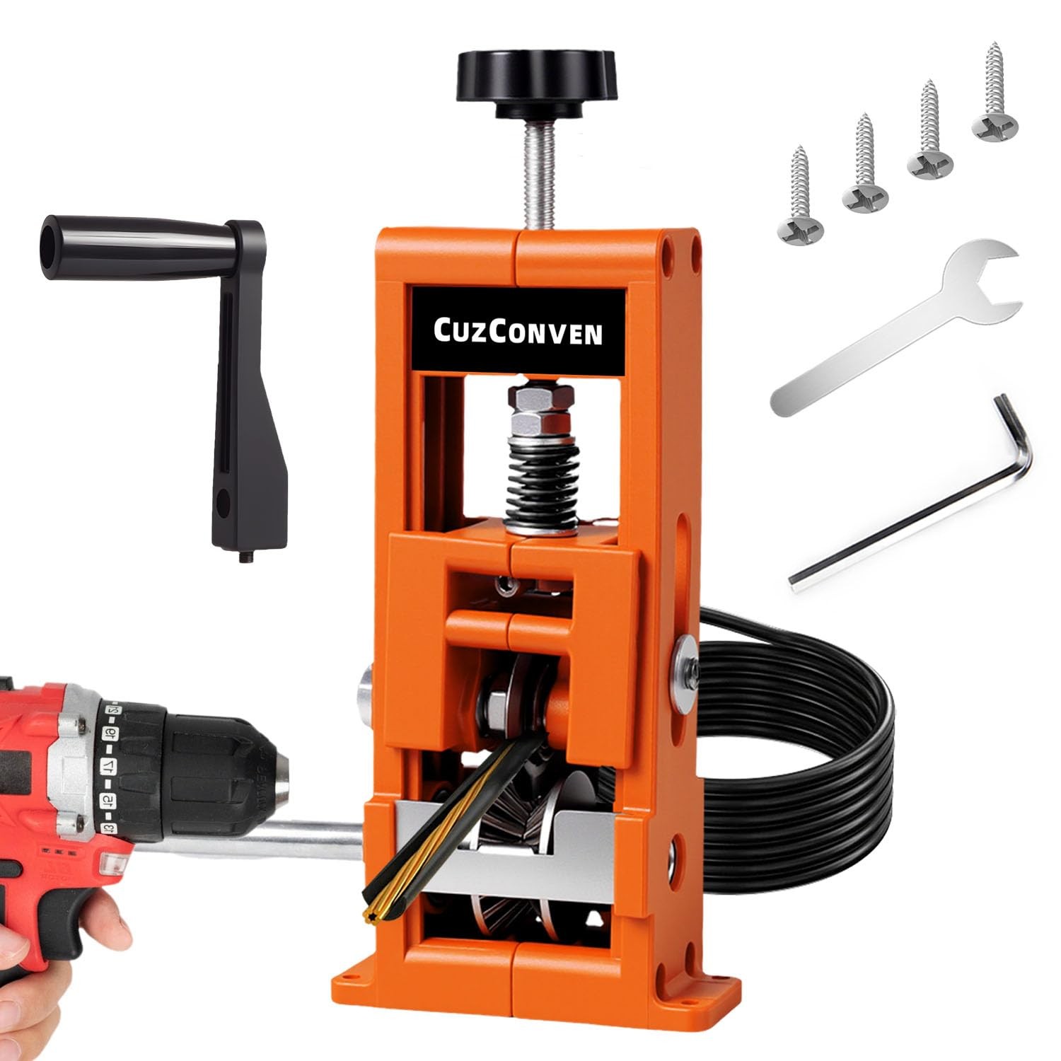CuzConven Wire Stripper Machine,0.04-1 Inch Scrapping Copper Wire Peeler Mach...