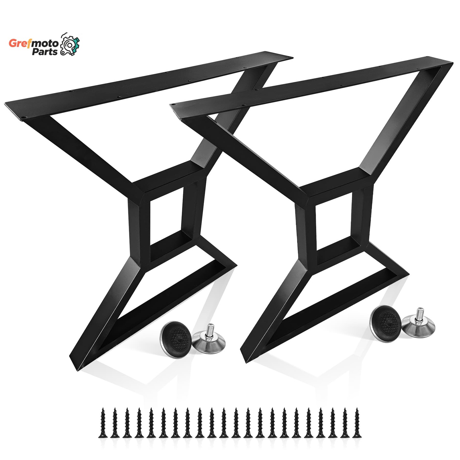 Modern Industrial Set of 2 Table Legs - Heavy Duty Desk & Furniture Legs