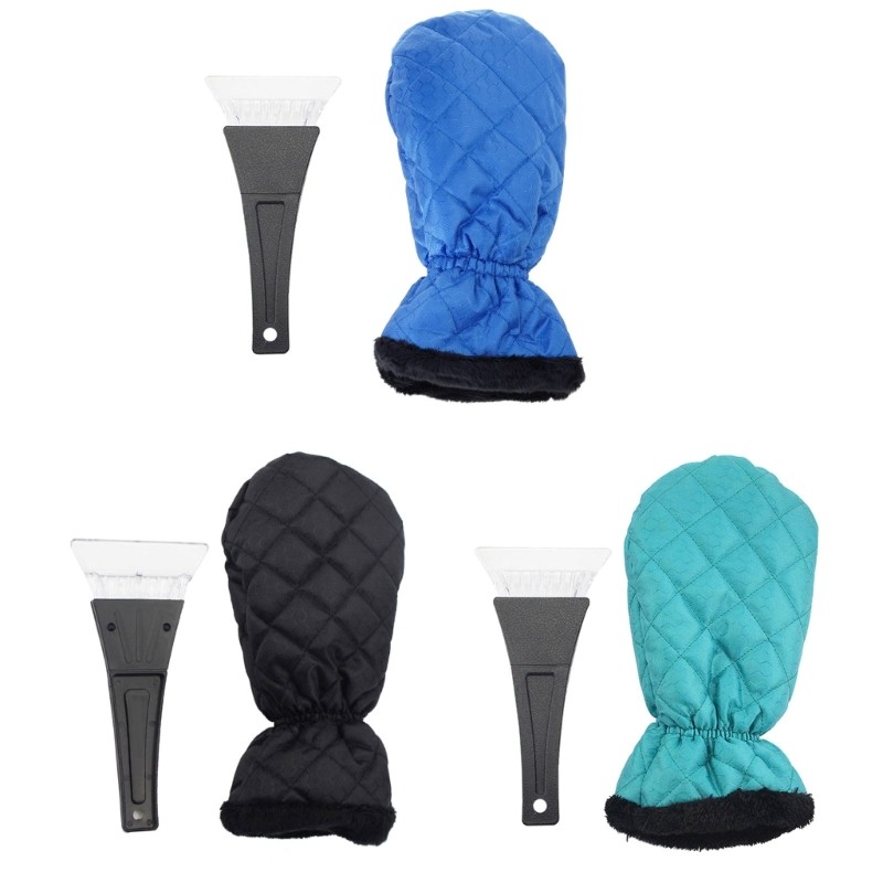 Car Snow Removal Shovel Tool Winter Warmth Plush Glove Shovel with Velvet Gloves