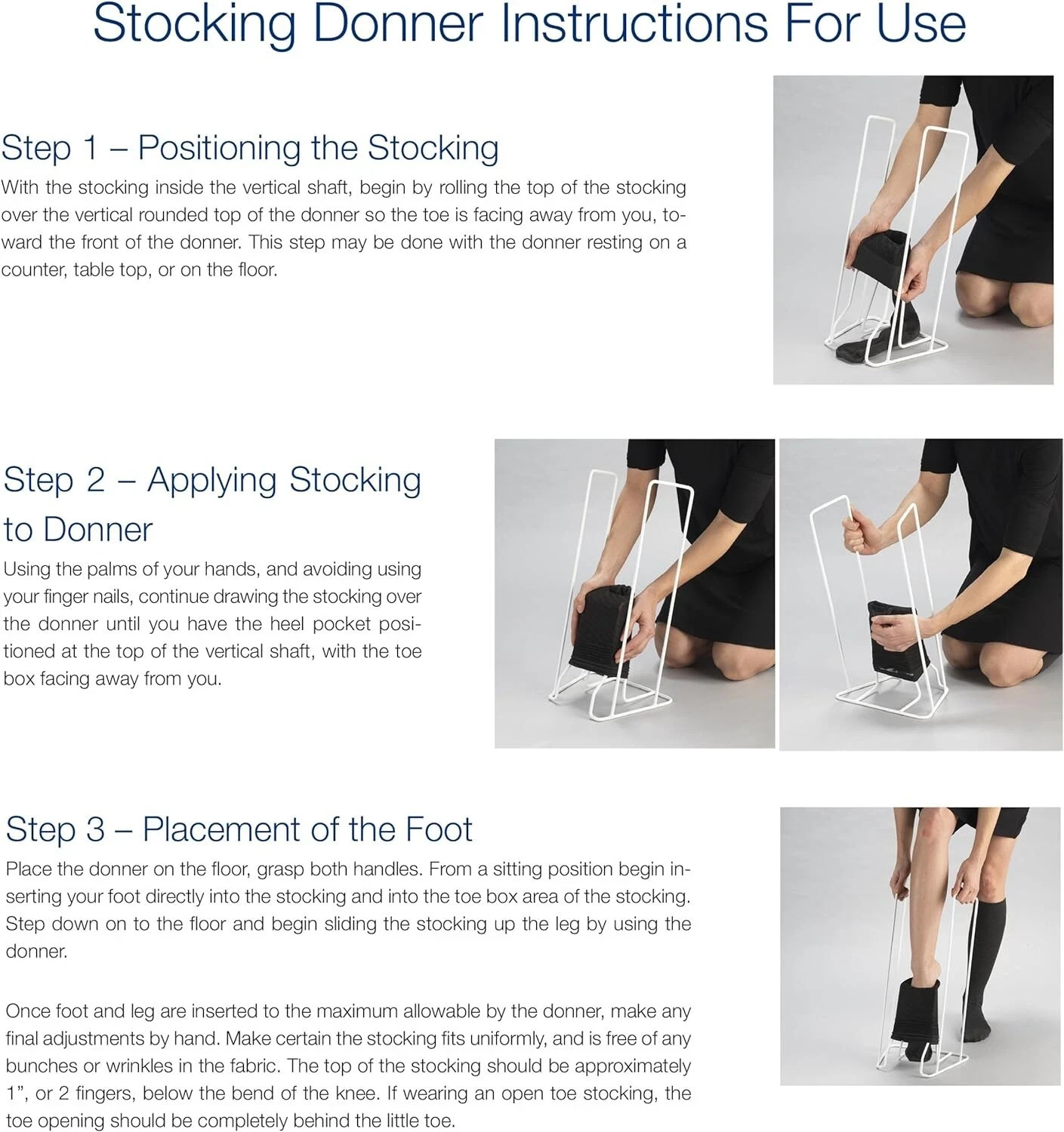 Large Size Stocking Donner, Helps Apply Compression Large Size Donning Zone.