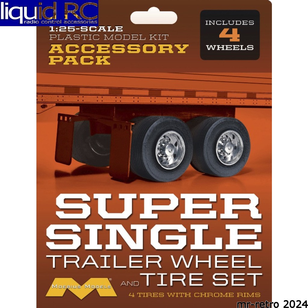 Moebius Models 1018 Super Single Trailer Wheel & Tire Set 1/25 scale