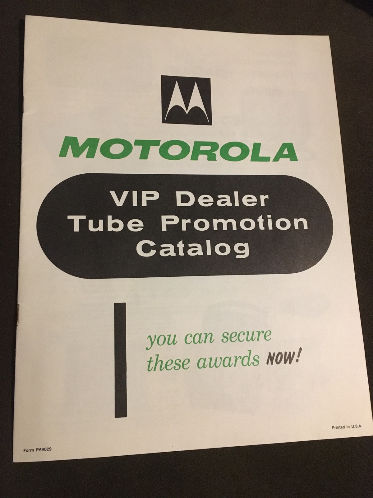 1950s or 60s Motorola TV Radio Tube VIP Dealer Promotion Catalog