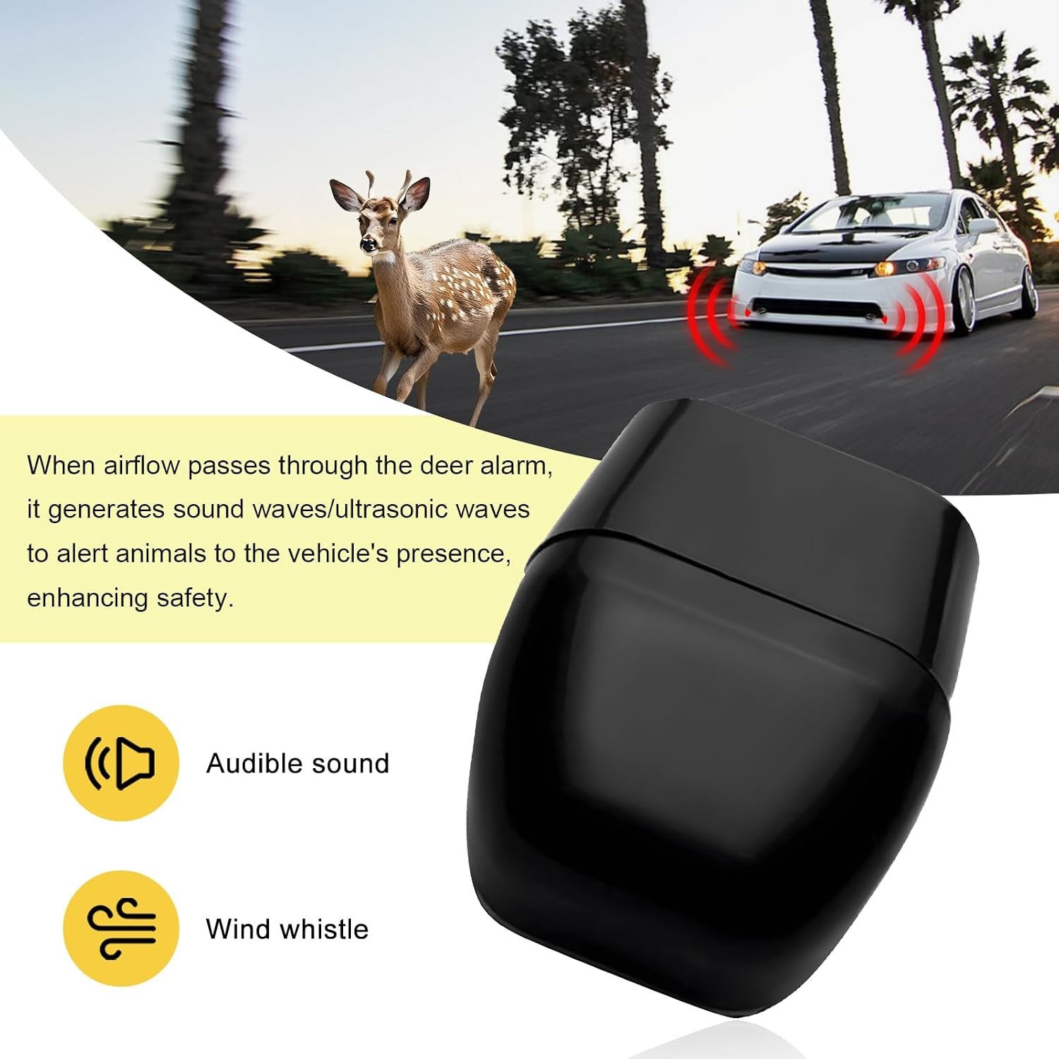 Deer Warning Whistles 4pc Adhesive for Vehicles