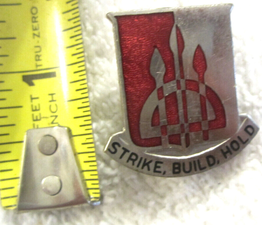 1,463rd ad Engineer Battalion Insignia Pin Strike Build Hold US Army VTG pinback
