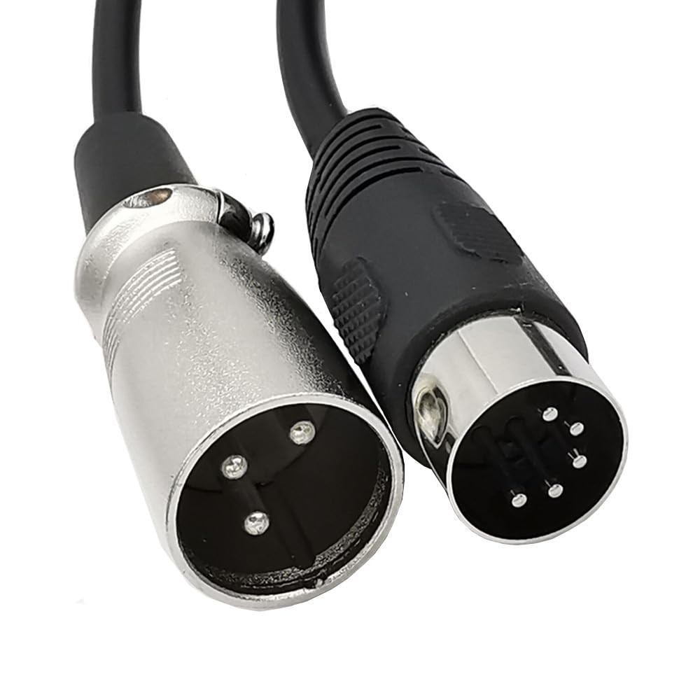 jasavdio MIDI 5 Pin DIN Male to XLR 3 Cable for Match 5FT, Black