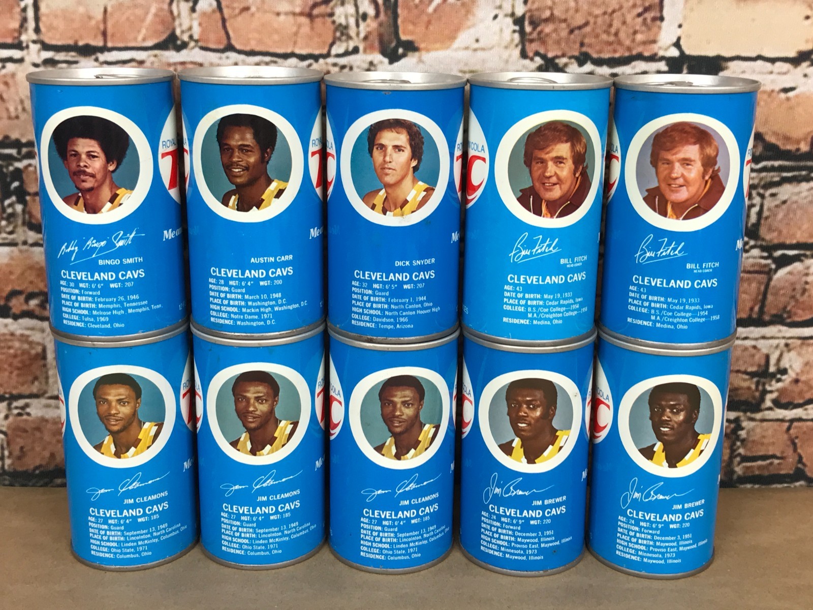 10 Vtg. 1970's RC Cola Royal Crown Soda Pop Can Steel Cleveland Cavaliers Cavs