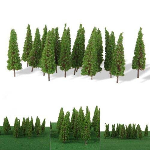 50Pcs Mini Model Trees Train Railroad Diorama Wargame Park Scenery HO scale 55mm