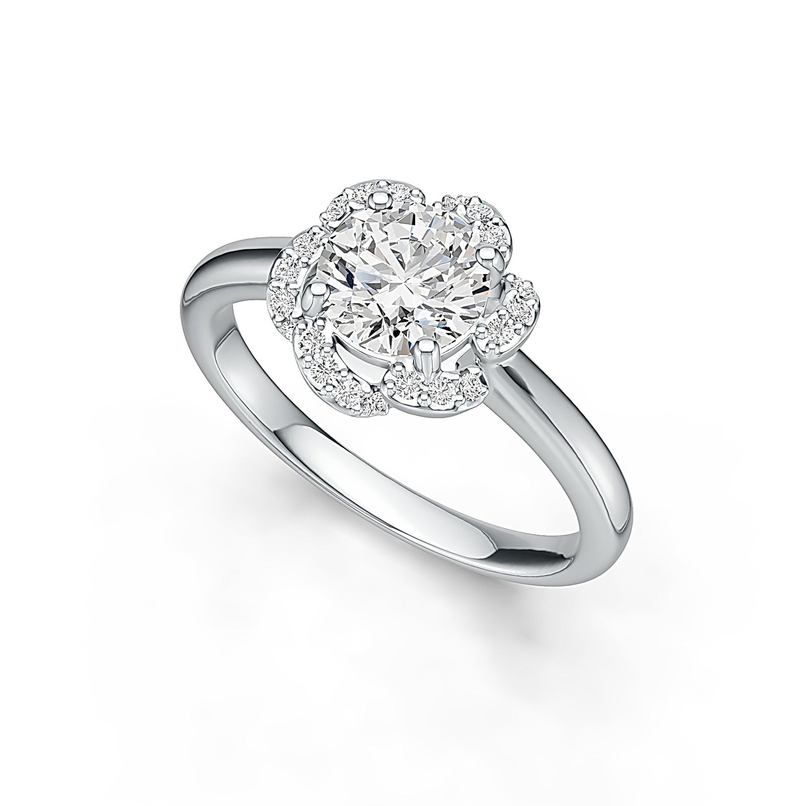 Sterling Silver Semi Mount Ring Setting Round RD 6x6mm White Topaz or Moissanite