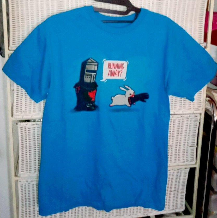 Rabbit of Caerbannog Monty Python's Holy Grail Black Knight Running T-Shirt Sz S