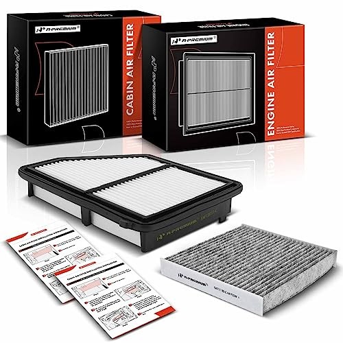 2-PC Engine & Cabin Air Filter with Activated Carbon Compatible with Honda