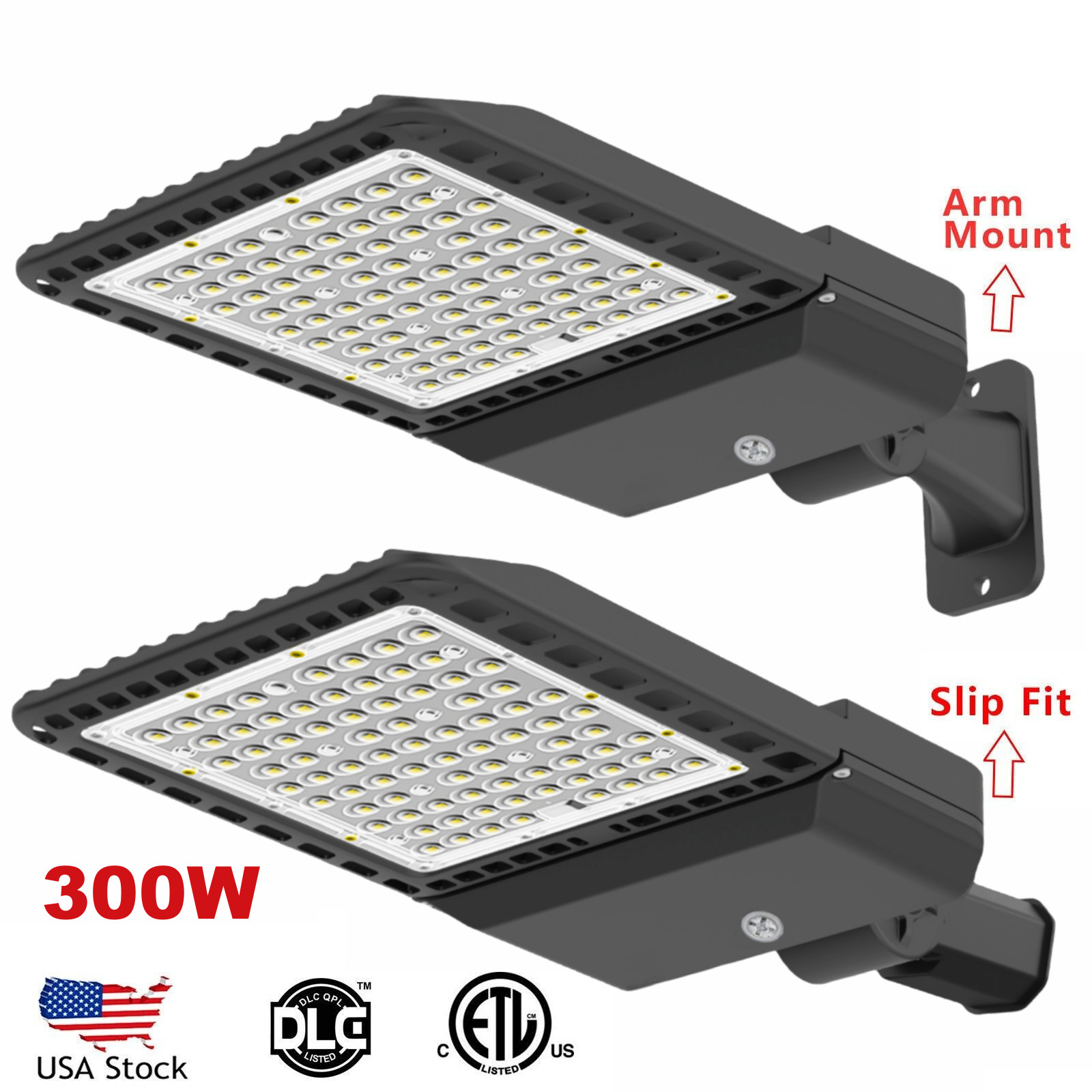 300/200 Watt LED Shoebox Flood Stadium Arena Light,800-1000W Metal Halide Equiv.