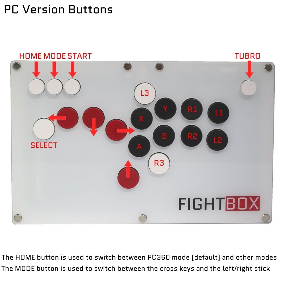 FightBox B10 All Button Leverless Arcade Game Controller for PC Switch