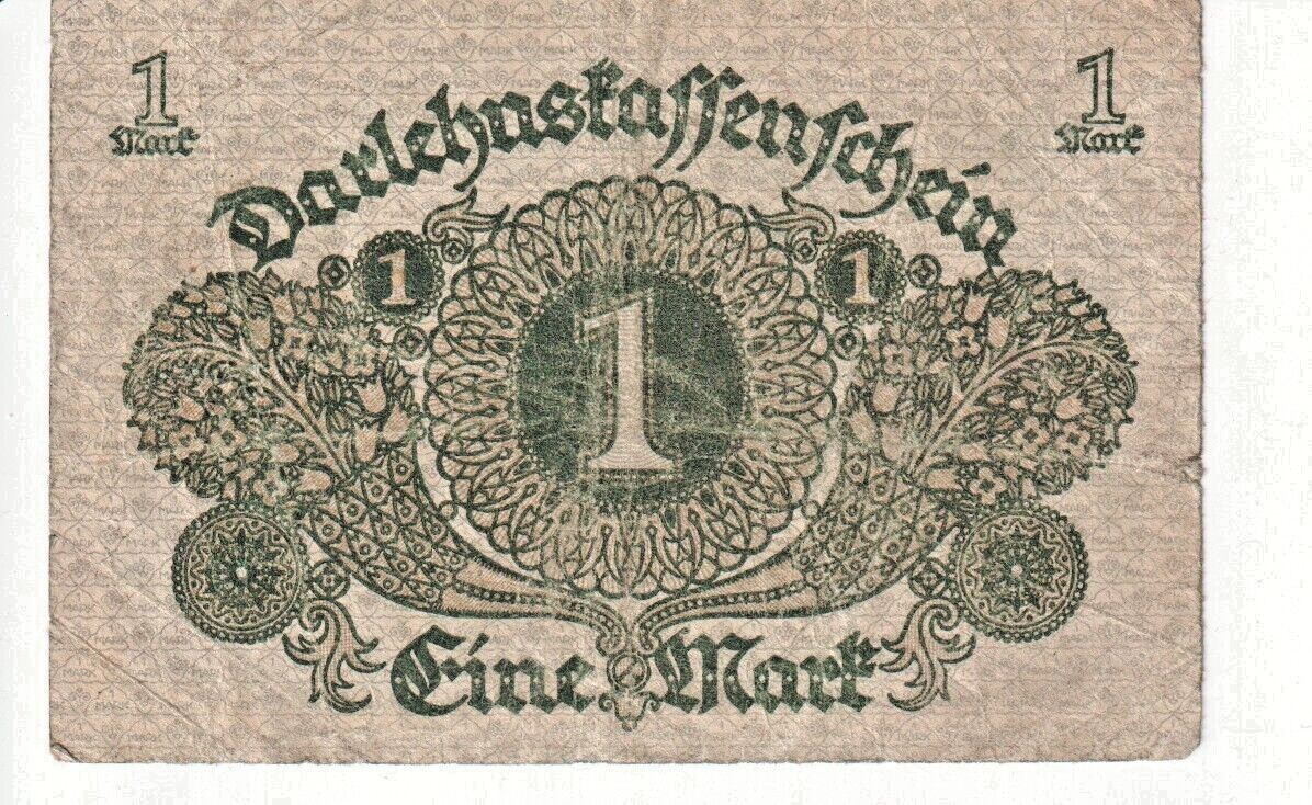 1920 Germany 1 Mark Banknote P# 58 - Good - # 23499