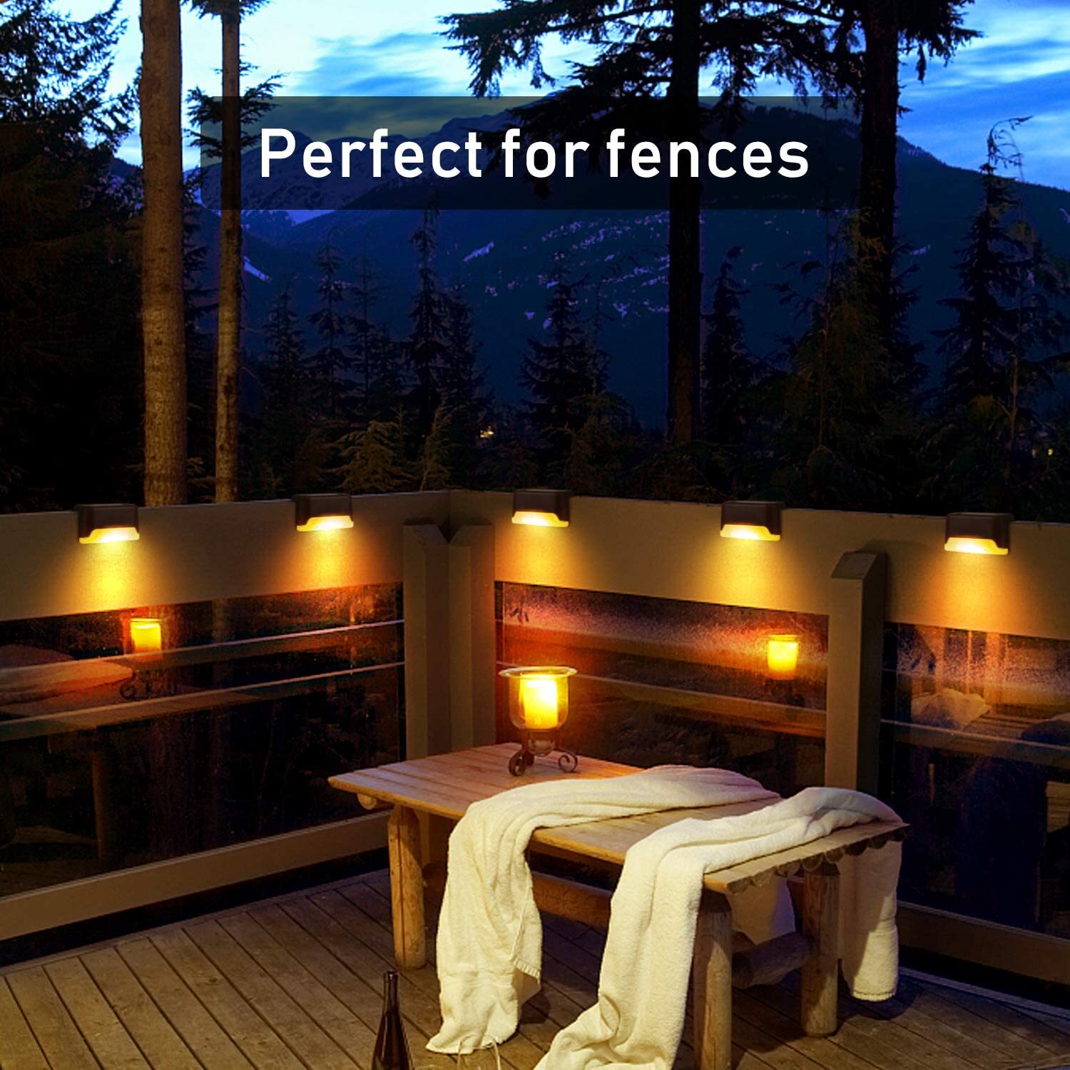 16Pcs Solar LED Deck Lights Outdoor Garden Patio Railing Decks Path Lighting