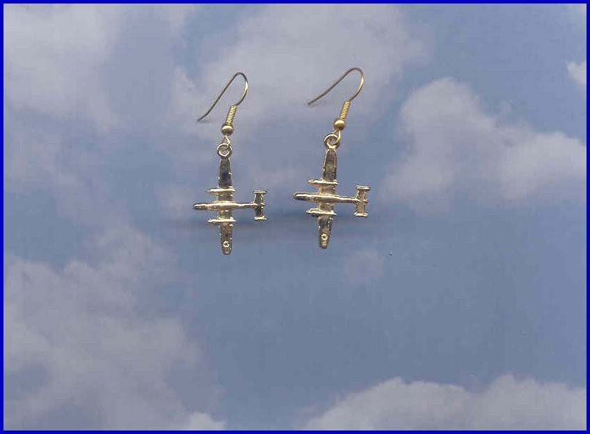 B-25 Bomber Earrings Airplane Aviatrix Aviation 99's Made in the USA
