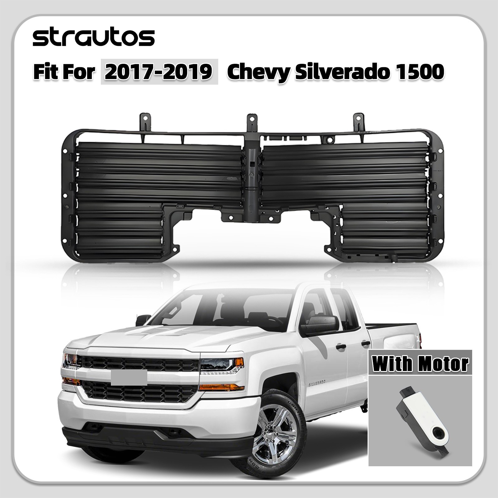 For 2017-2019 Chevy Silverado 1500 Radiator Shutter Grille Air Intake With Motor