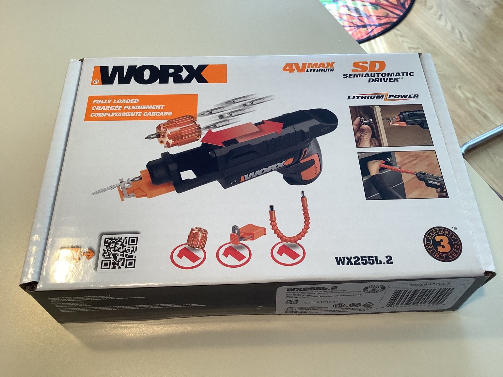 Worx SD Semiautomatic Driver WX255L.2 4V Max Lithium Power Tool Screw Driver