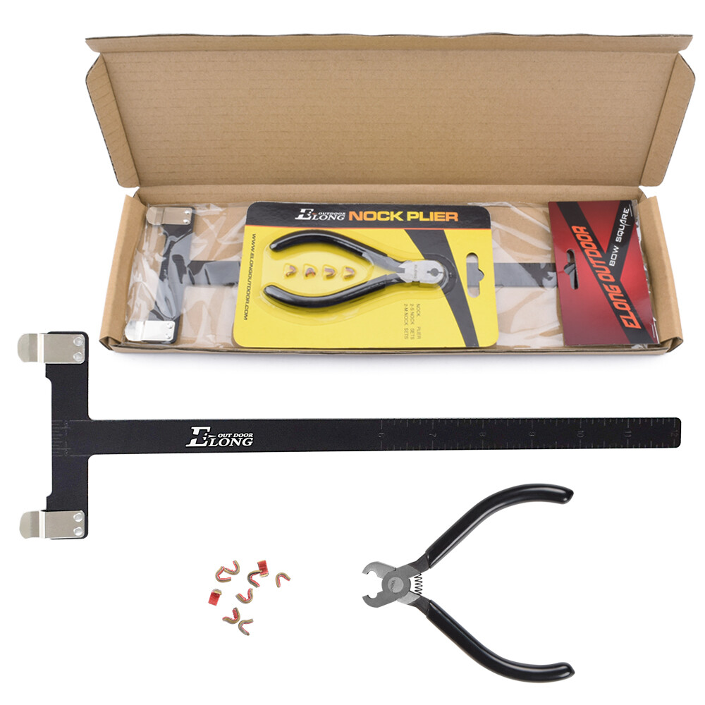 Archery Nocking Buckle Pliers String D Loop Nock Points+Bow Square Ruler Tool