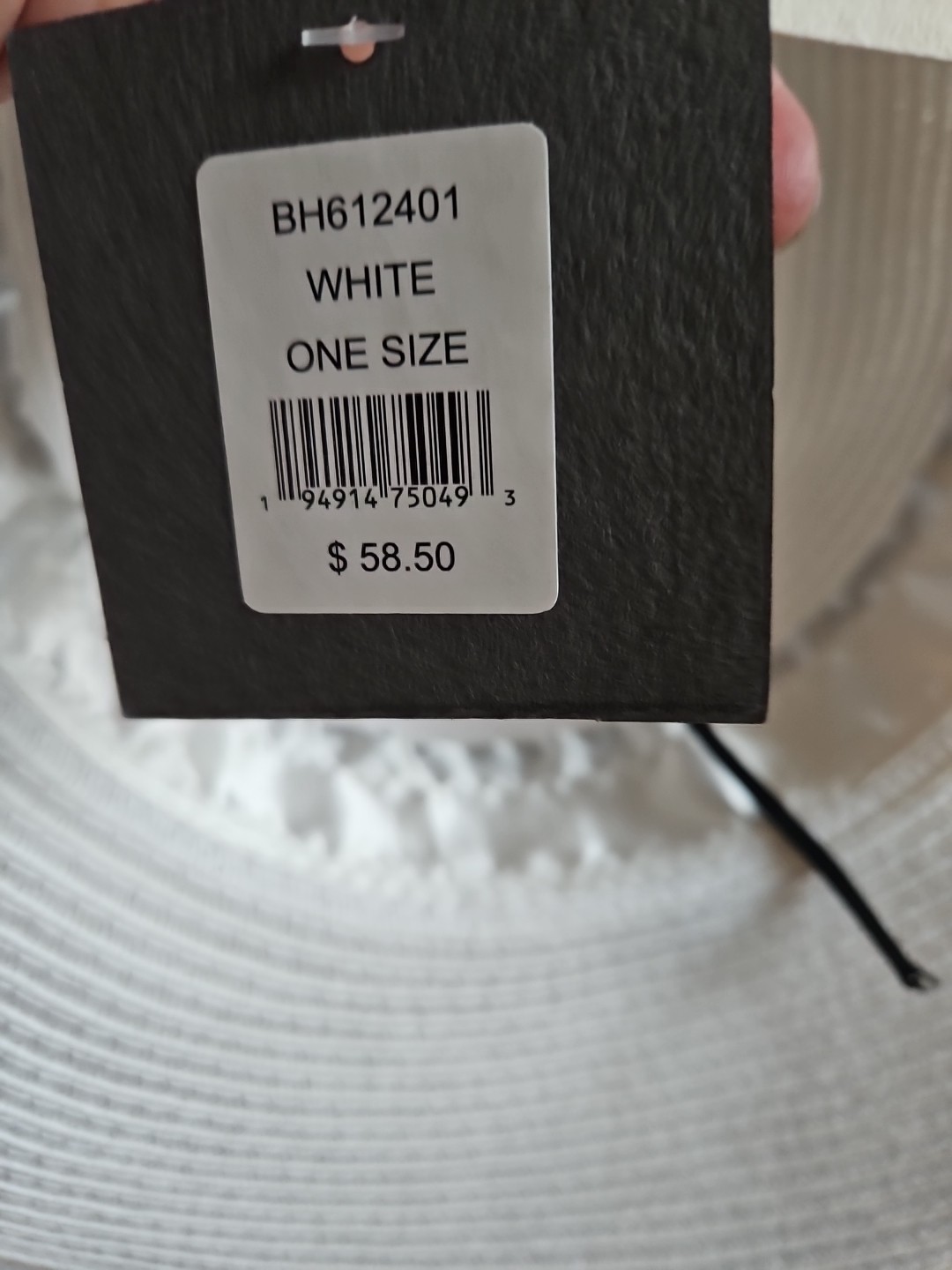 Bellissima Fine Millinery White Floppy Summer Sun Hat with Rhinestone Jewels NWT
