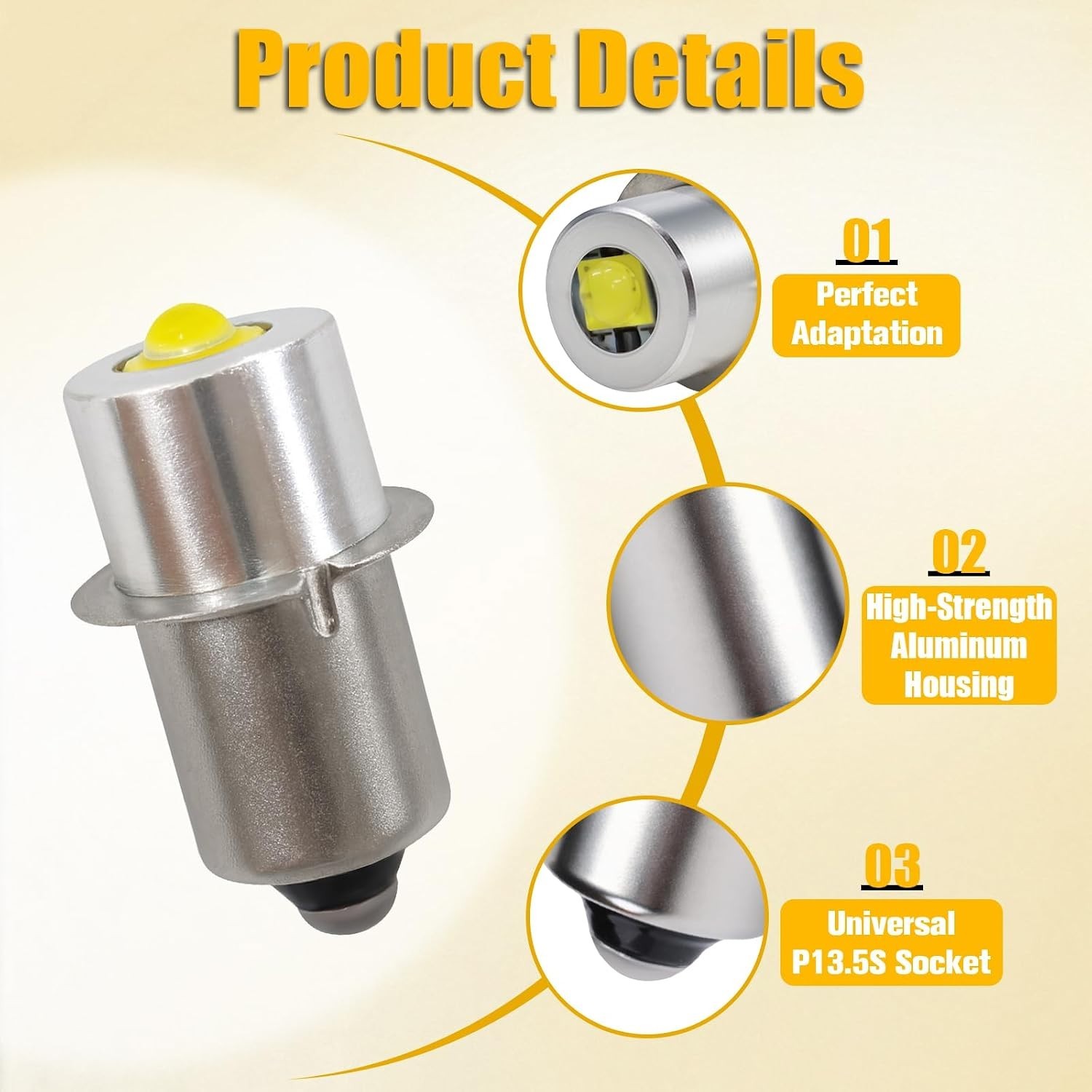 LED Conversion Kit for Maglite LED Bulb Only 2 Cells C&D Maglight Flashlights...