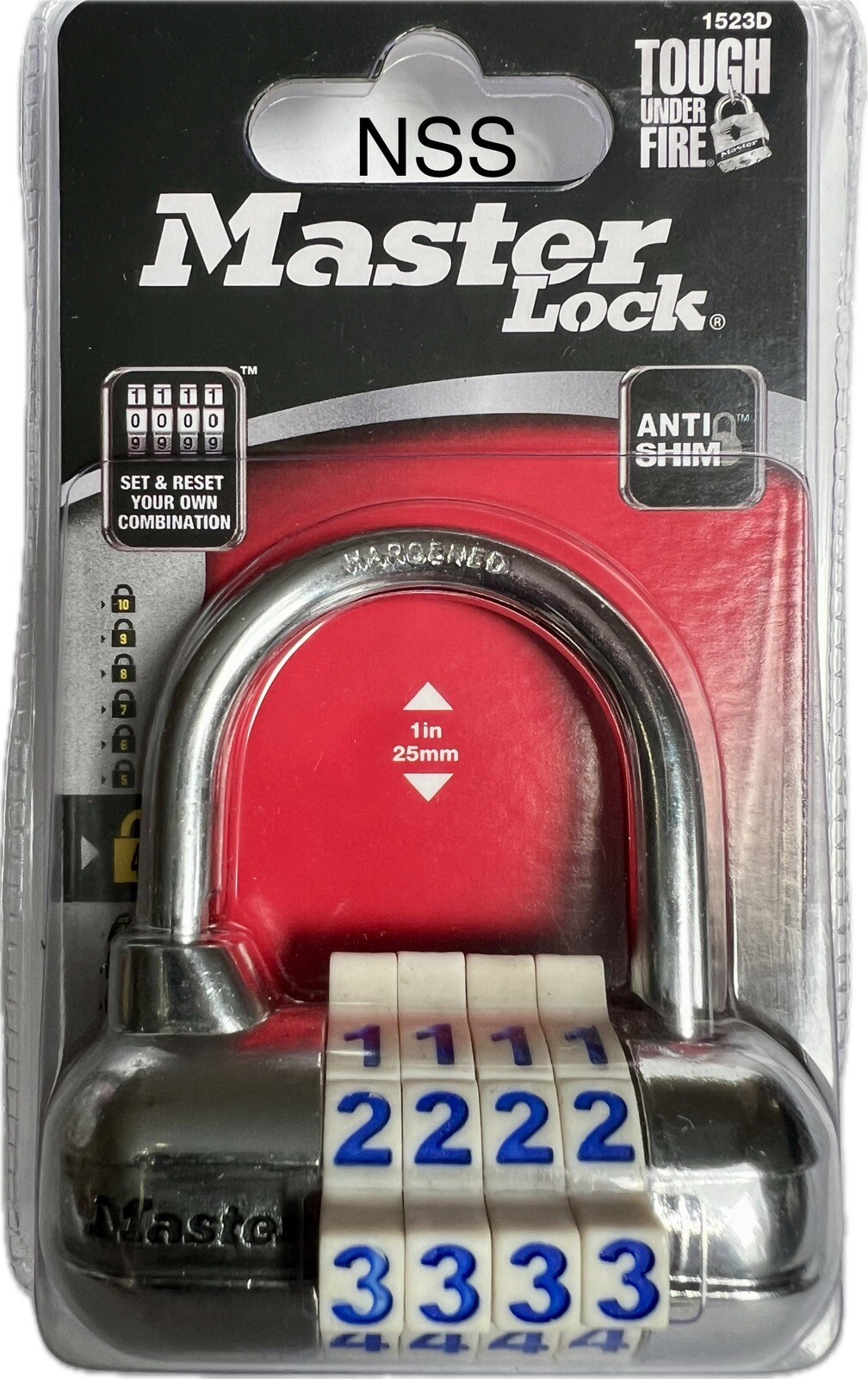 Master Lock Heavy-Duty Anti Shim Lock 1534D Set-Your-Own Combination White Dial
