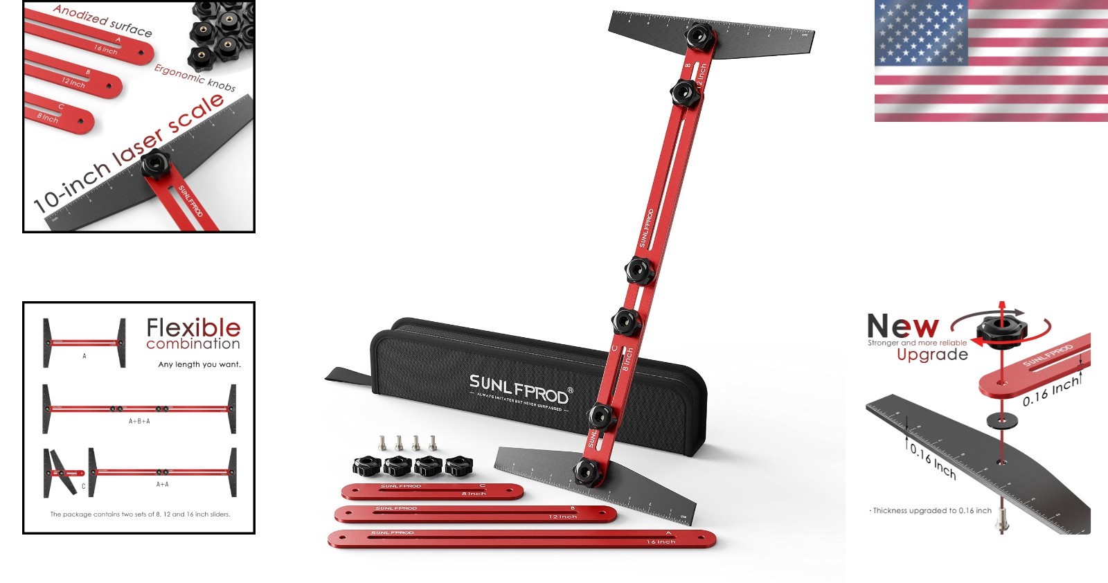 Solid Stair Tread Tool - Precision Stair Measuring Gauge