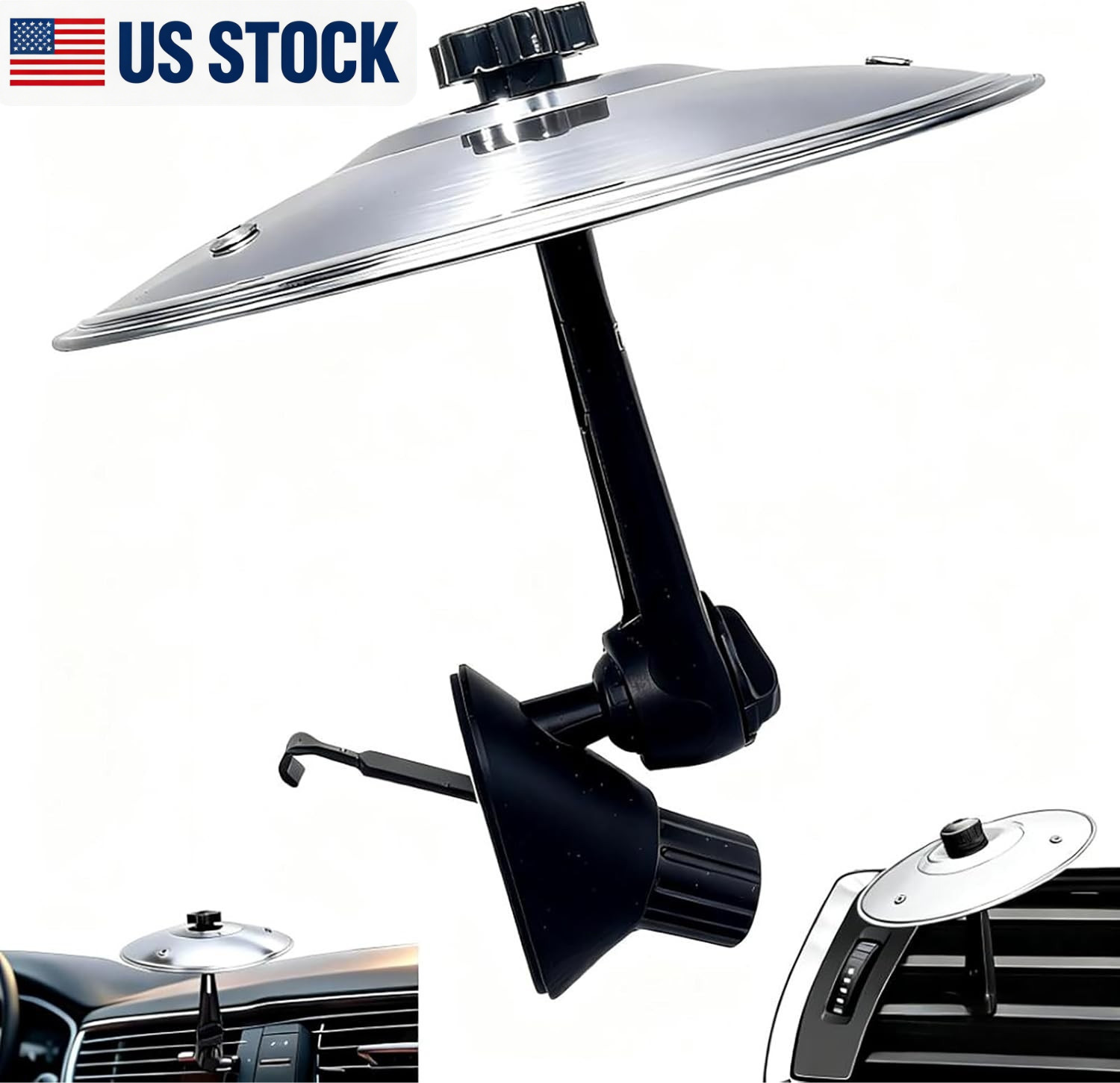 Car Cymbal Air Vent Crash Resistant Mini Drum,Dashboard Mounted Universal Cymbal