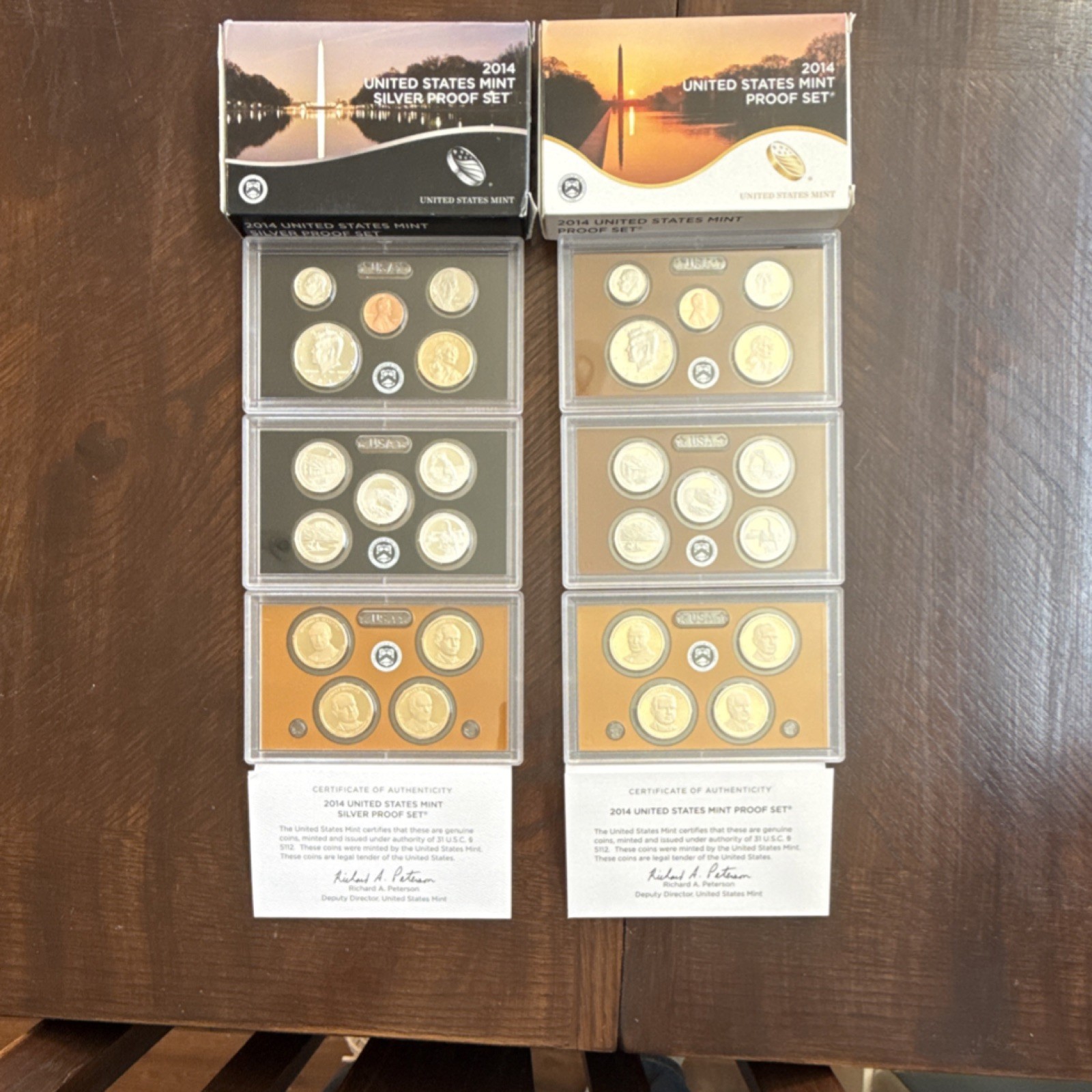 United States Mint 2014 Silver Proof Set & Proof Set w/ COA